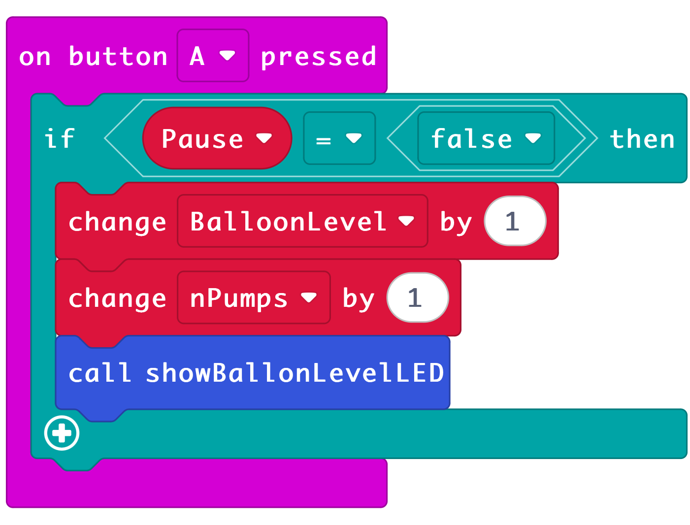 Button A pump logic