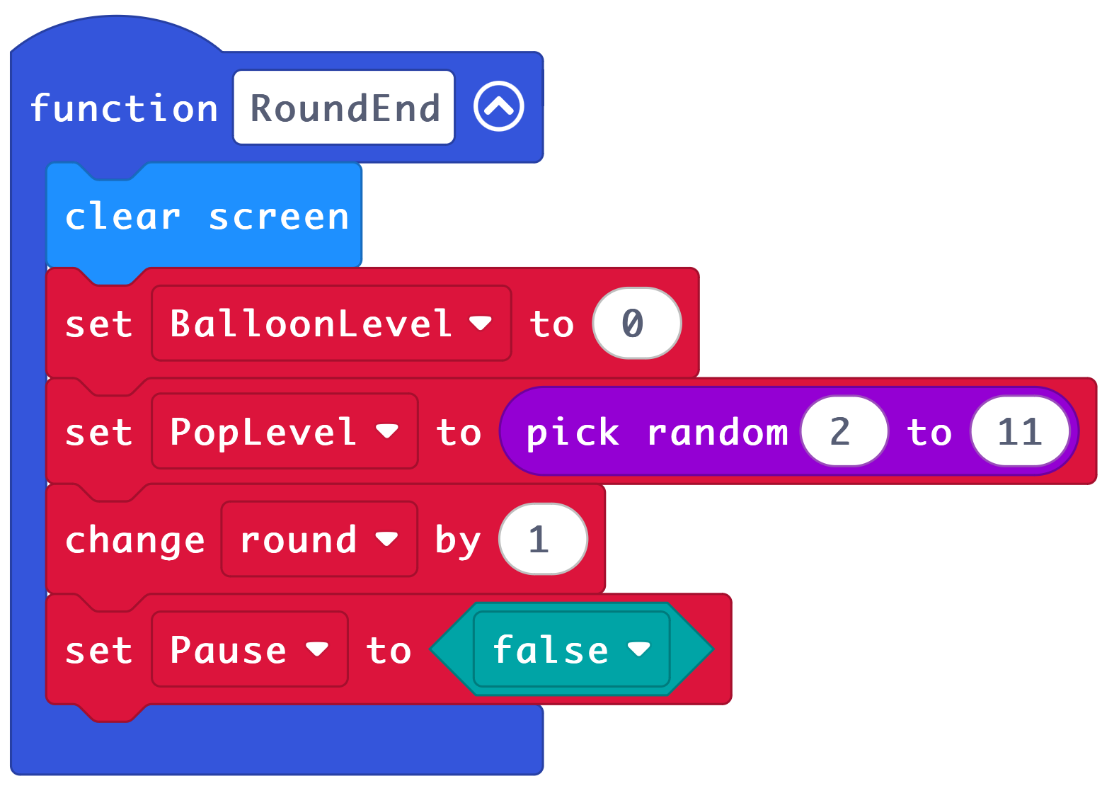 RoundEnd function blocks
